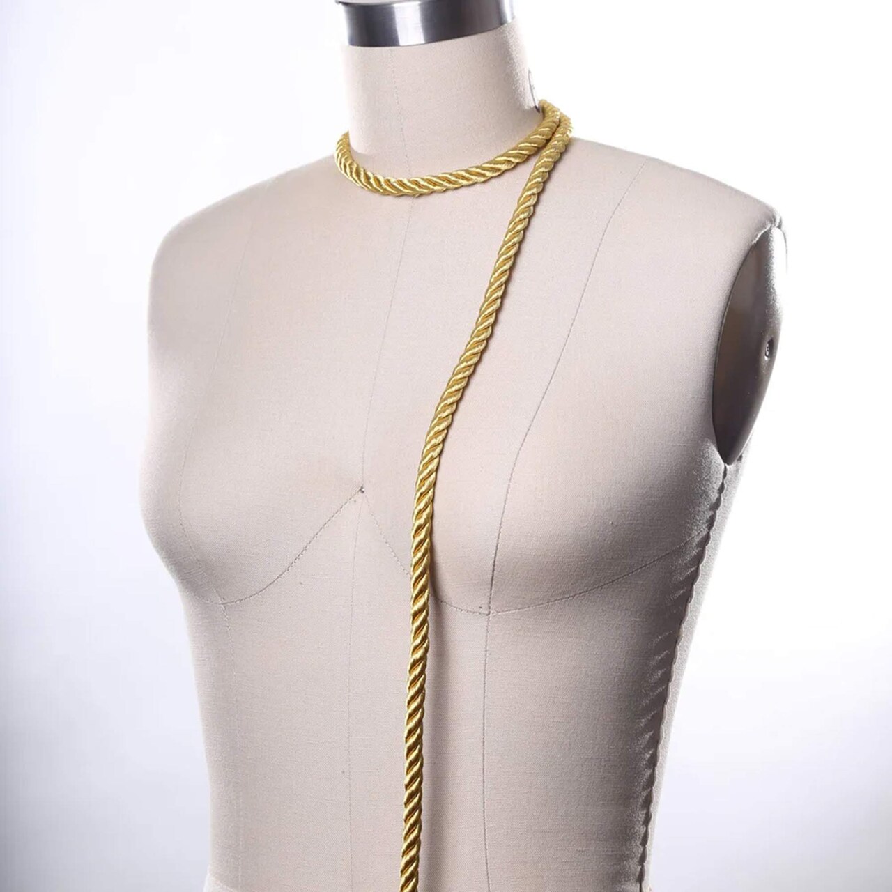 1 Yard 0.27 Inch Gold Silky Spanish Satin Rope Cord Trim for Curtains Pillows and Decor